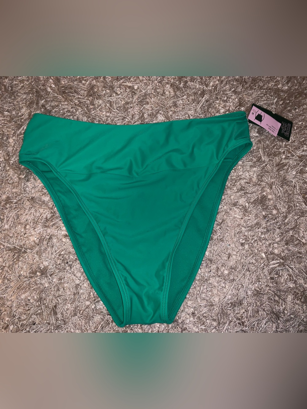 Wild fable High-Waist Extra High Leg Cheeky Green Bikini Bottom size L NWT